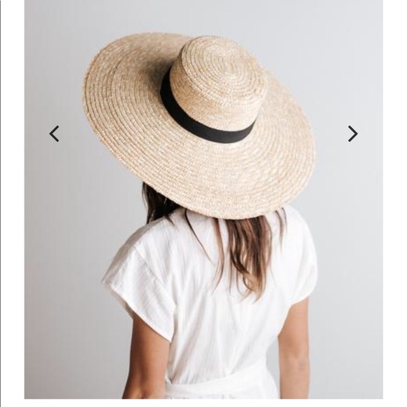 Gigipip Wide Brim Straw Boater Hat 
